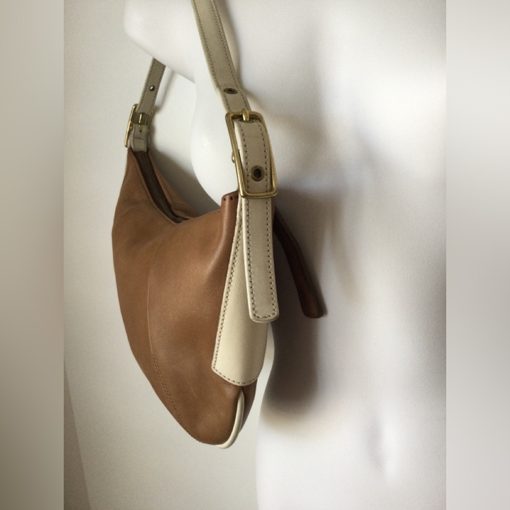 Vintage Coach Y2K Shoulder Bag Brown Leather Fortune Cookie 9214 Hobo Handbag - Picture 2 of 16